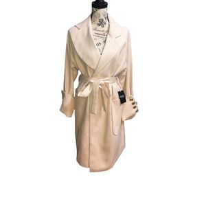Beige Waterfall Belt Coat